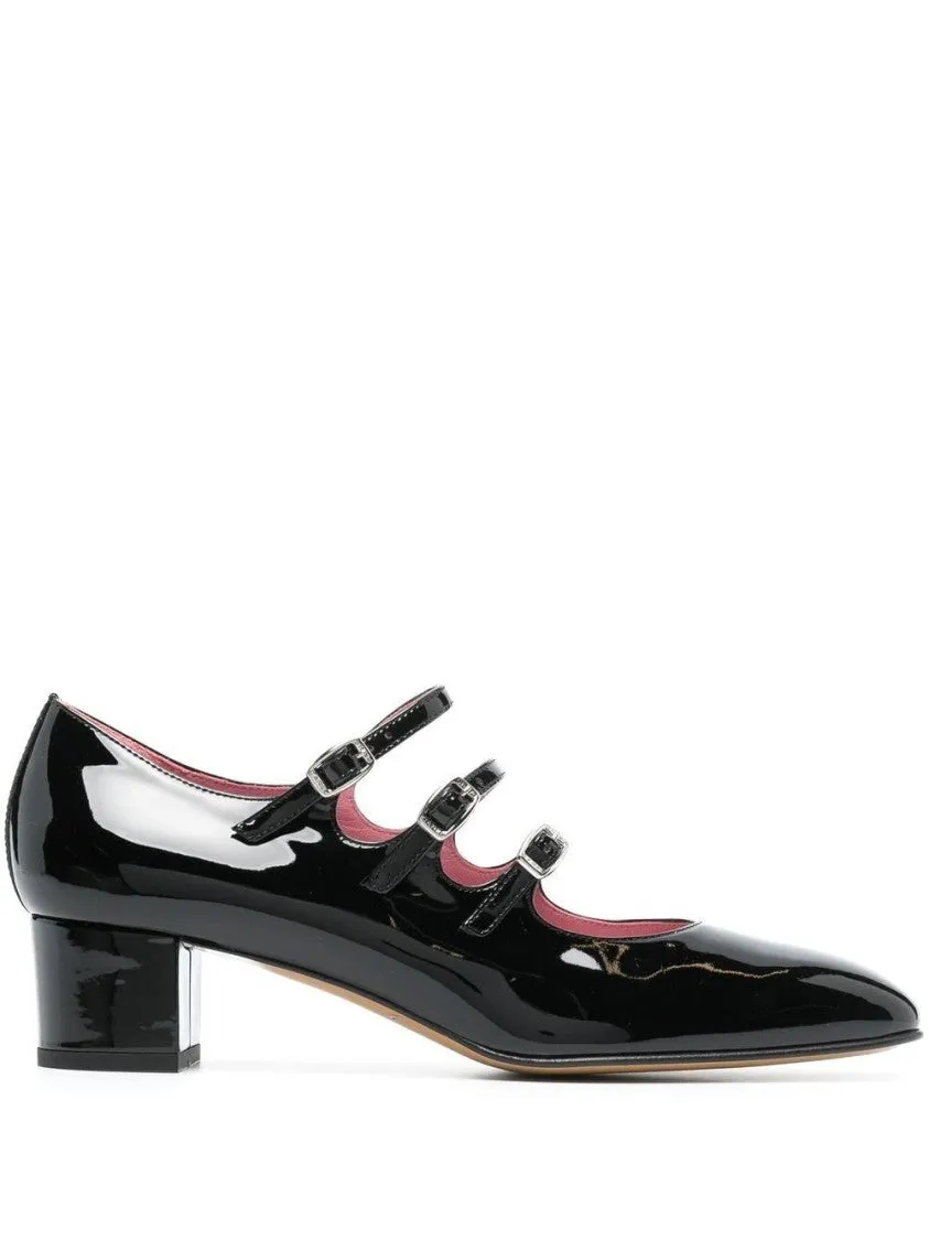 Leather Shoe With Block Heel