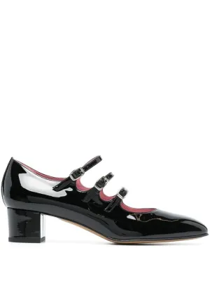 Leather Shoe With Block Heel