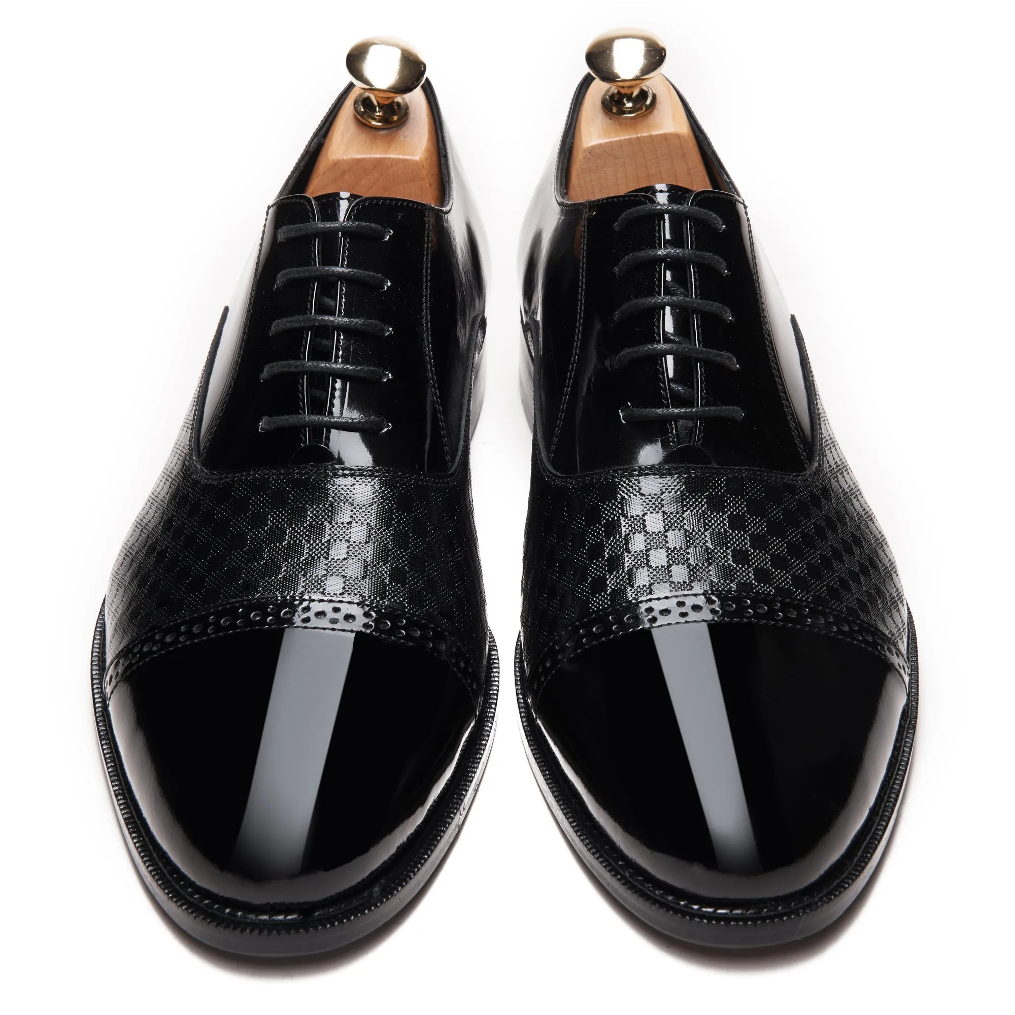 Leicester Cap Semi Brogue Glossy