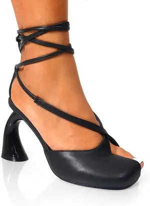 Liliana Women Chunky Block Heel Pump Shoe Lace up Strappy Sandals