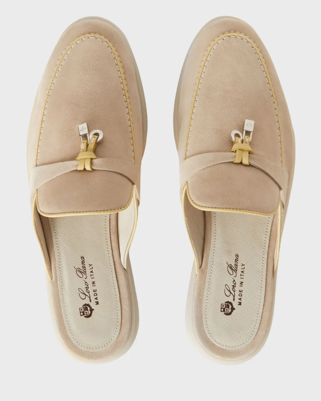Loro Piana Babouche Charms Walk Loafer Tapioca