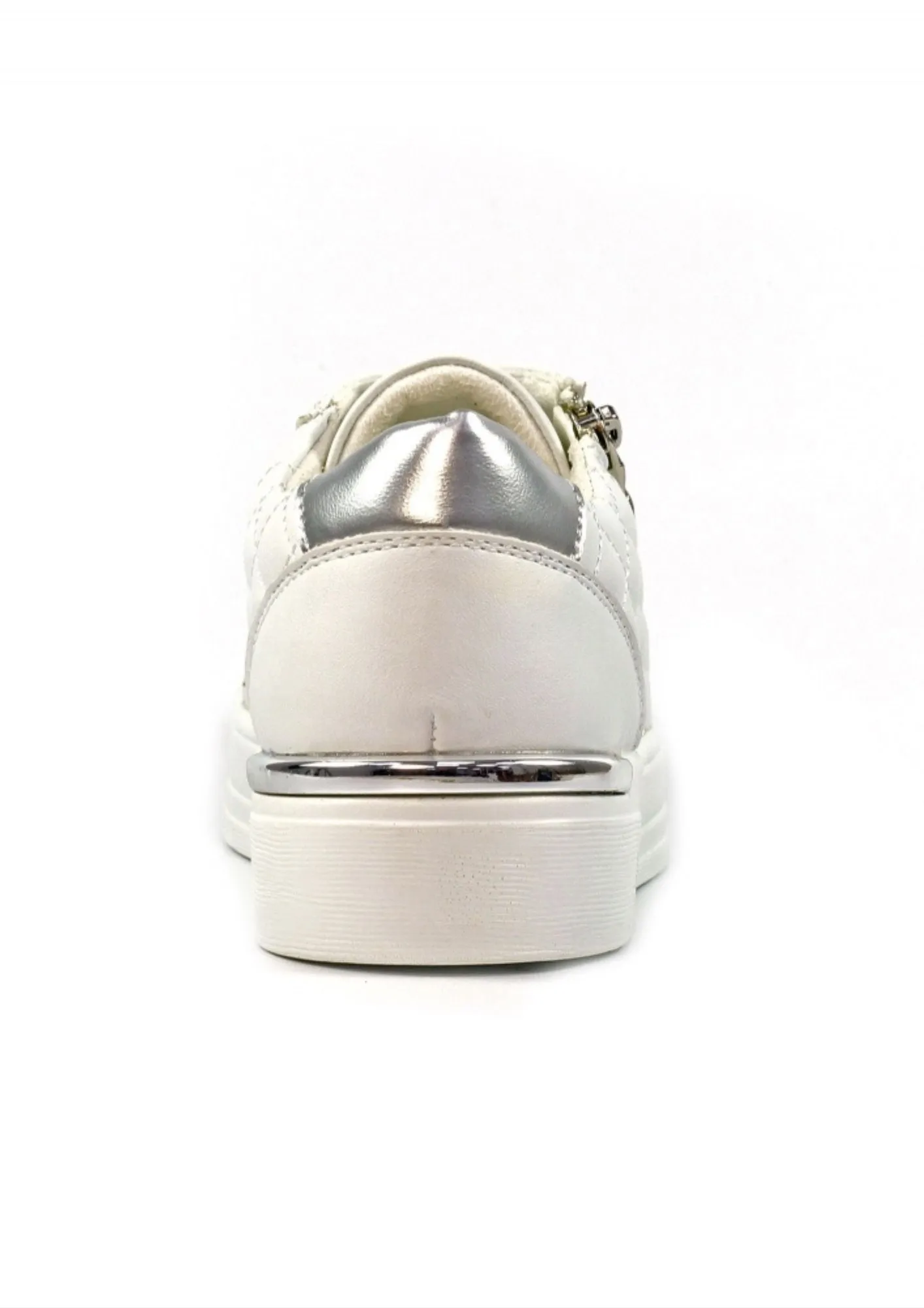 Lunar Xenon White Trainer with Side Zip