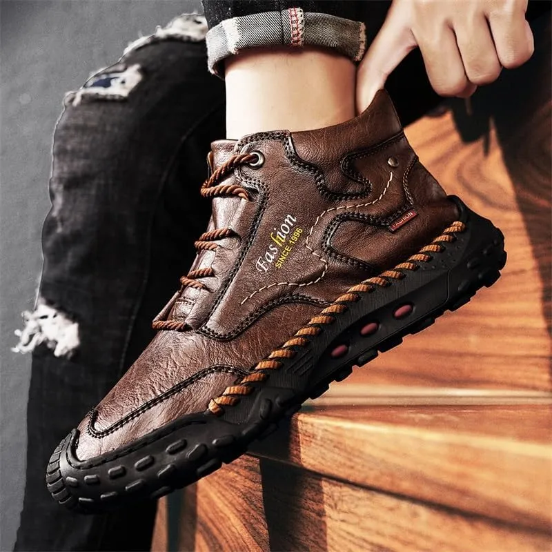 LZDZN Mens Boots Chelsea Shoes High Top Sneakers for Men Shoe Men's Black Brown Yellow Size Casual Man Fashion Sneaker