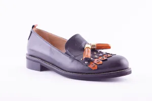 MARCO MOREO - G451 FRINGE LOAFER - BLACK LEATHER