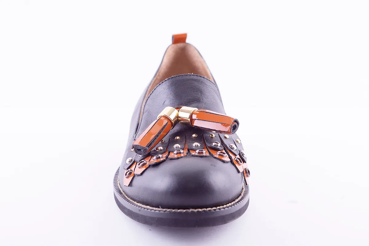 MARCO MOREO - G451 FRINGE LOAFER - BLACK LEATHER