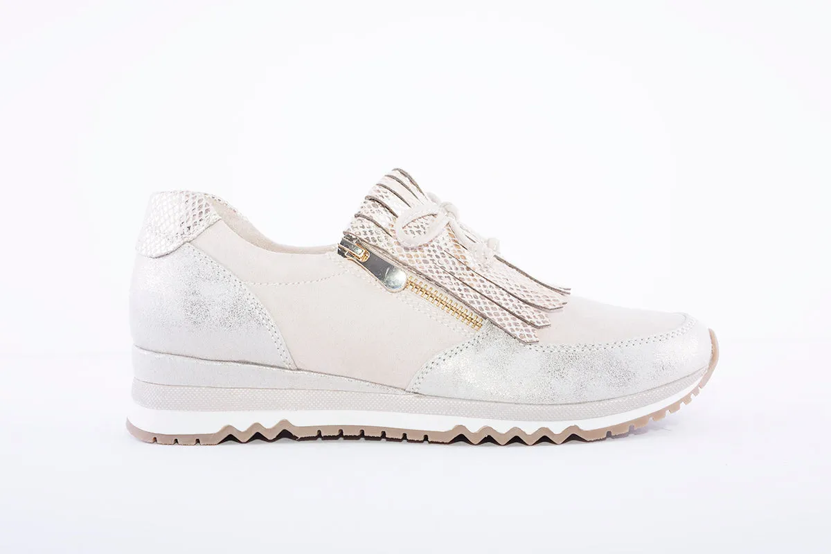 MARCO TOZZI - ZIP TRAINER SHOE - BEIGE COMB