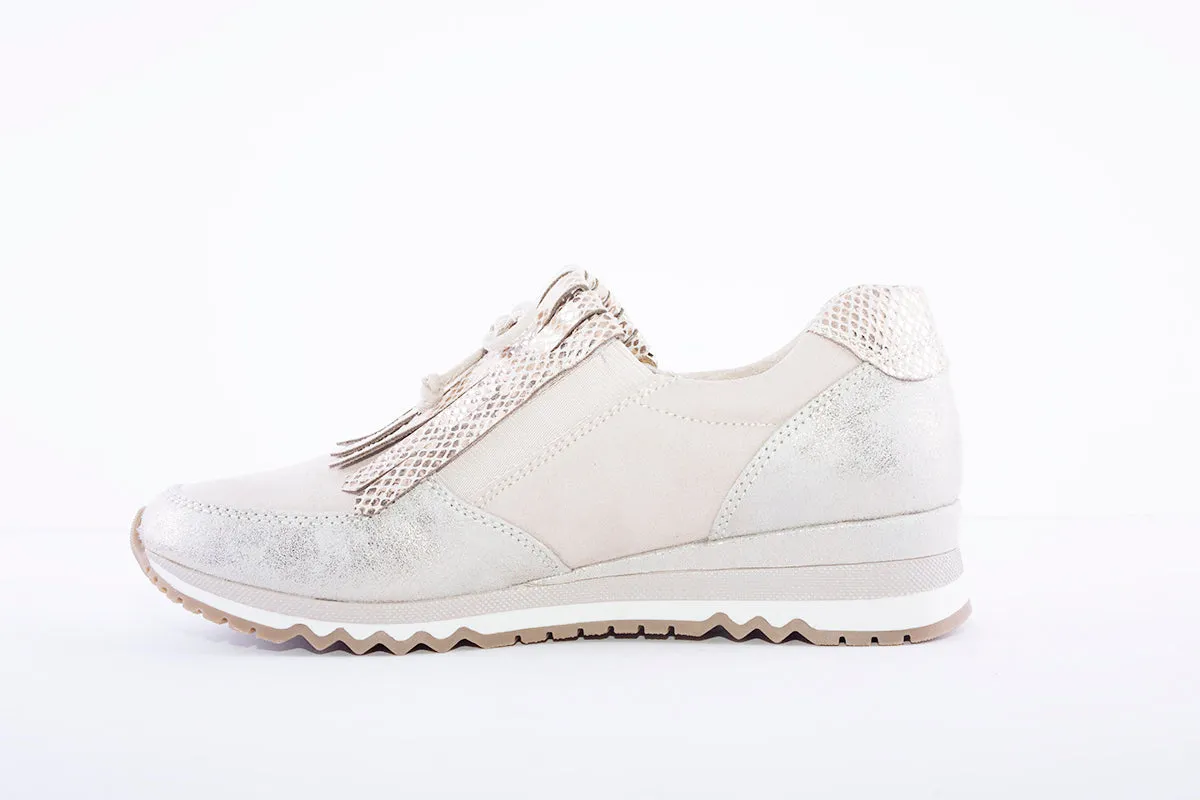 MARCO TOZZI - ZIP TRAINER SHOE - BEIGE COMB