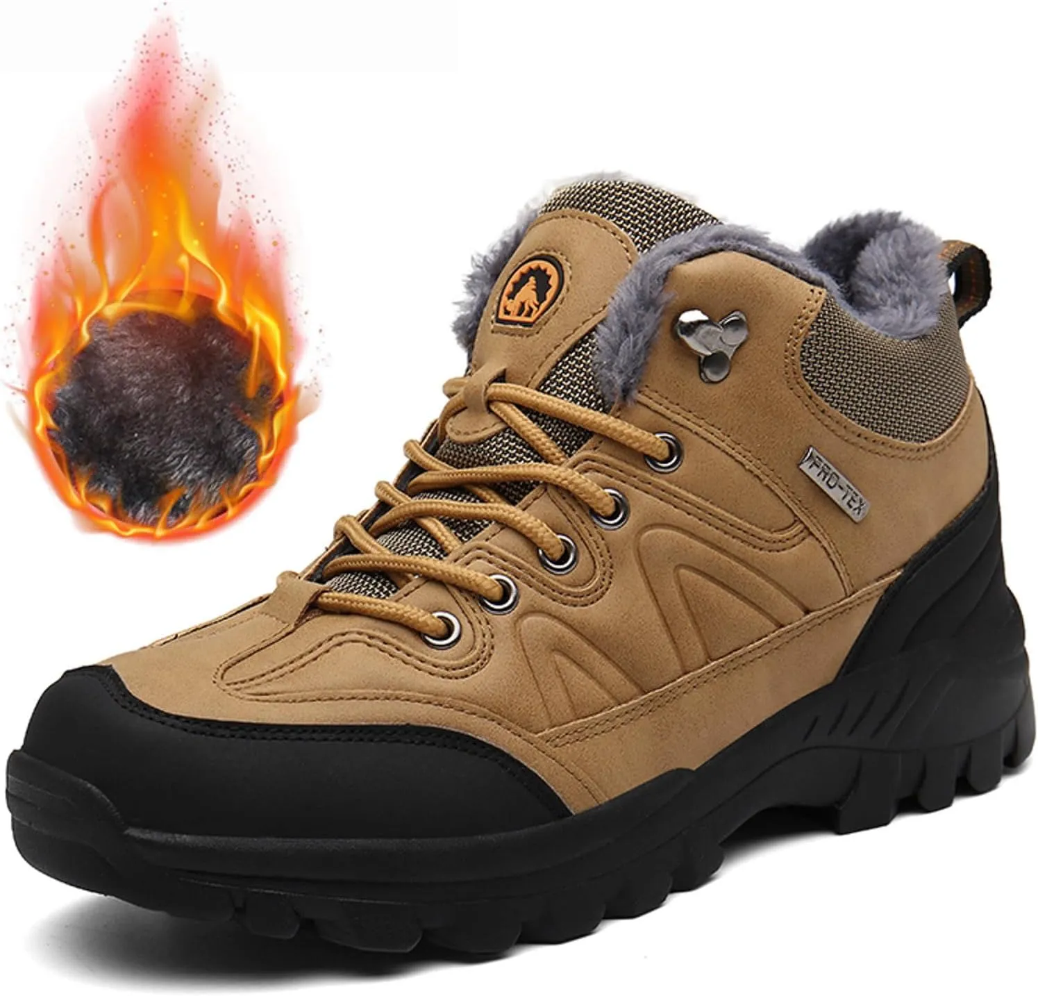 Men Winter Sneakers Outdoor Shoes Padded Warm Cotton Shoes Lightweight Hiking Shoes Large Size Men Casual Shoes Suede
