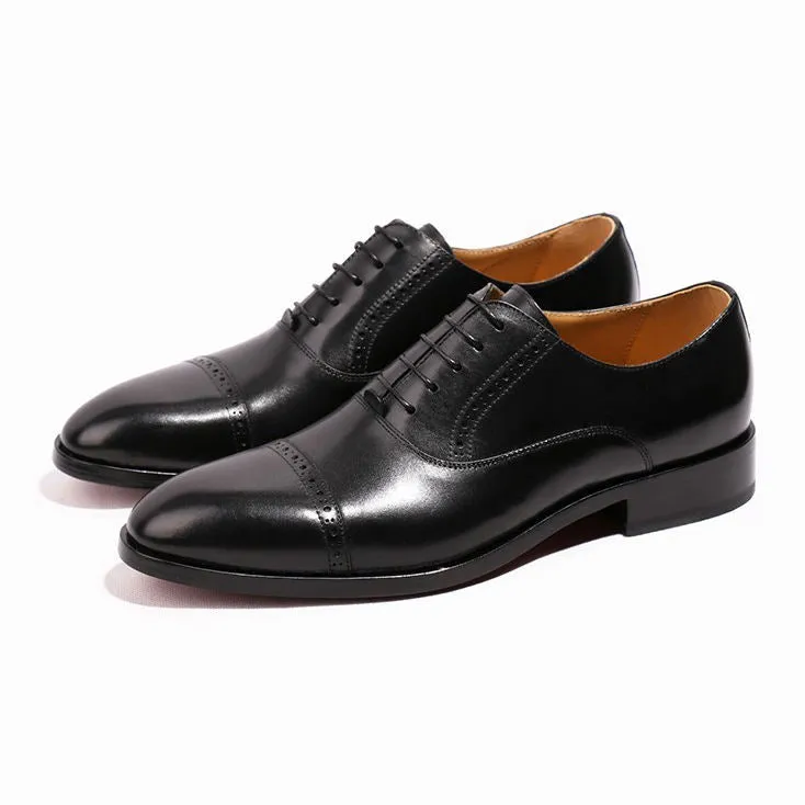 Men's Cap-Toe Oxford Shoes in Full Grain Leather