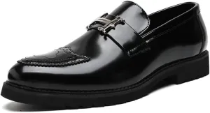 Men's Dress Shoes Casual Business Formal Men Oxford Shoes Genuine Leather Platform Tuxedo Shoes
