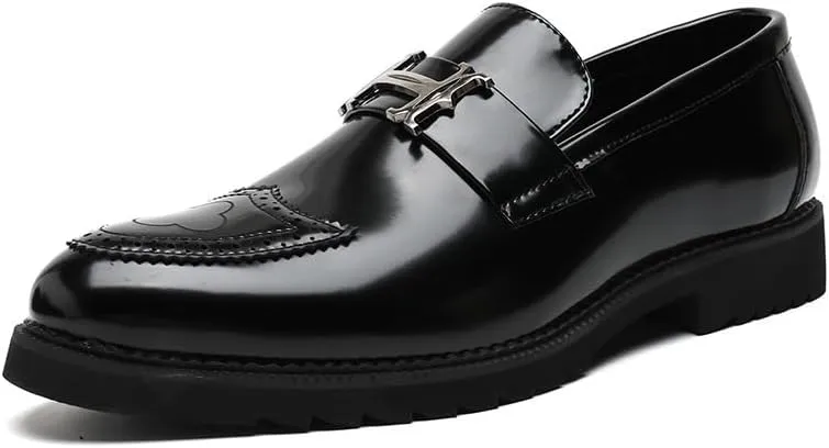 Men's Dress Shoes Casual Business Formal Men Oxford Shoes Genuine Leather Platform Tuxedo Shoes