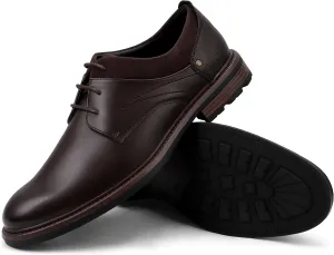 Men's Dress Shoes, Mens Oxford Shoes, Leather Stylish Lace-up Wingtip Brogues, Business Casual Formal Derby Shoe