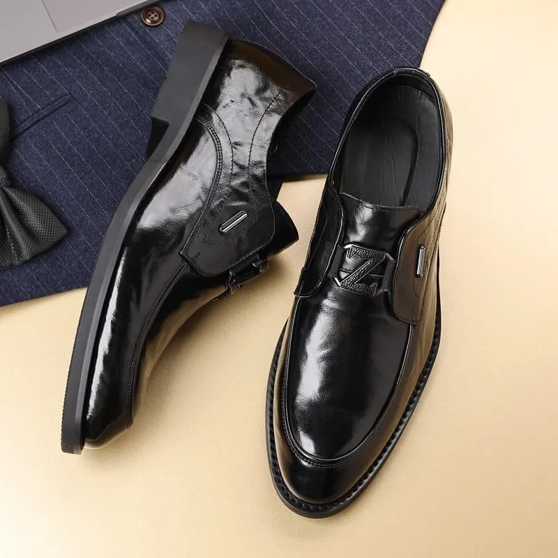 Men's Slip On Pointed Toe Classic Formal Business Oxfords Shoes Fashion Casual Mens Dress Shoes