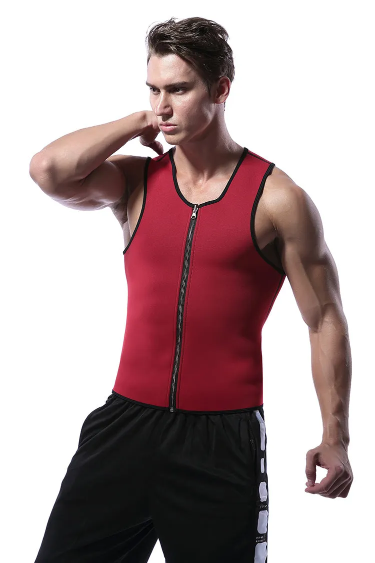 Men's Zip Up Neoprene Waist Trainer Vest