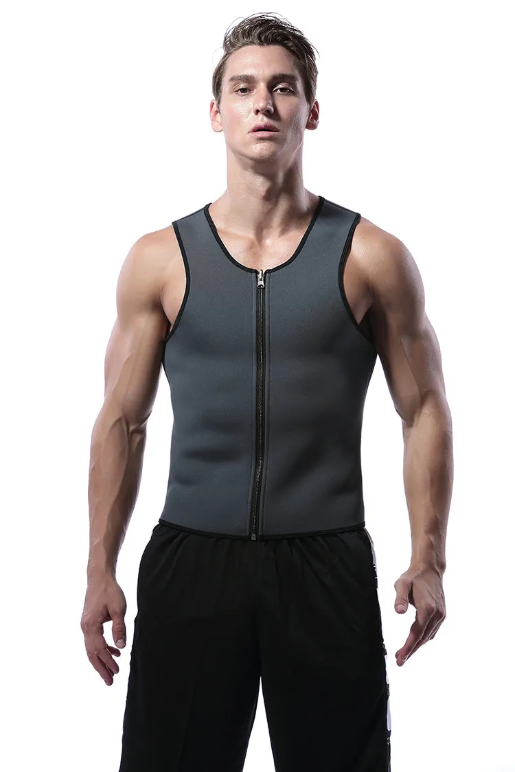 Men's Zip Up Neoprene Waist Trainer Vest