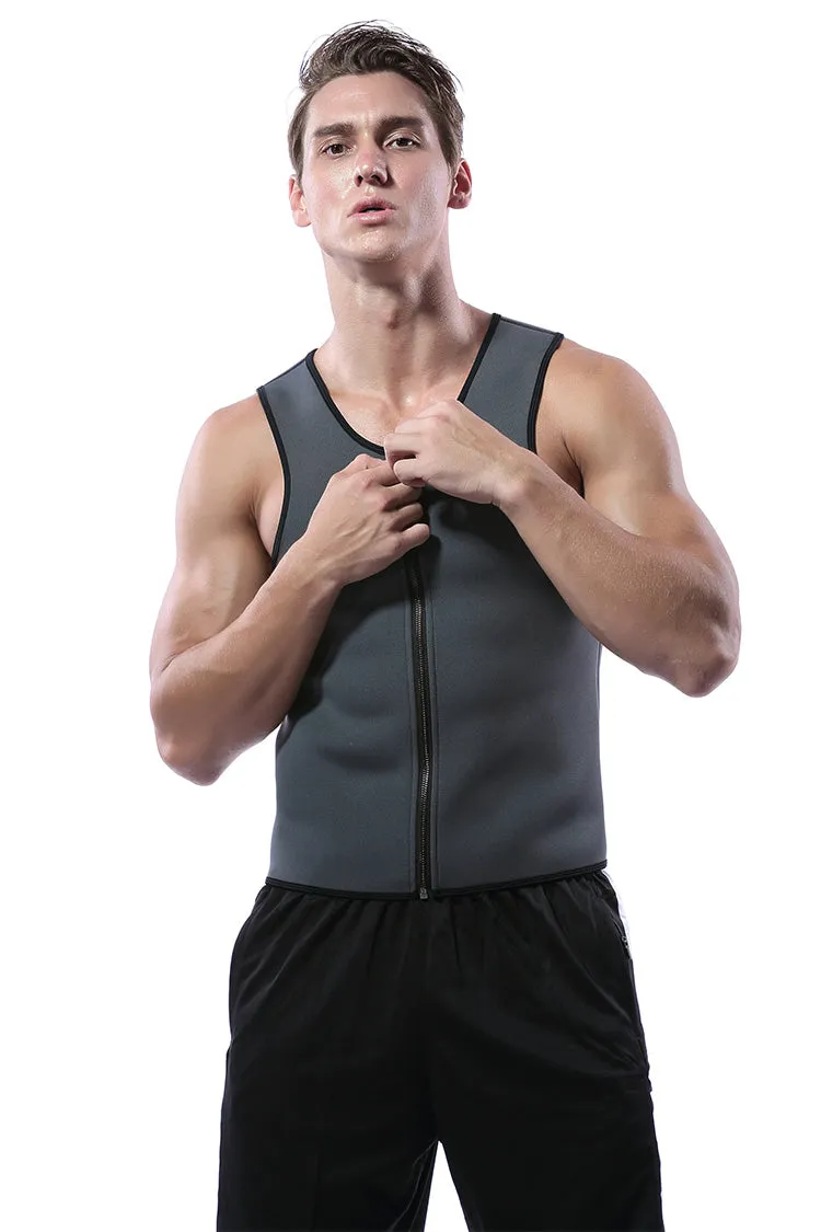 Men's Zip Up Neoprene Waist Trainer Vest