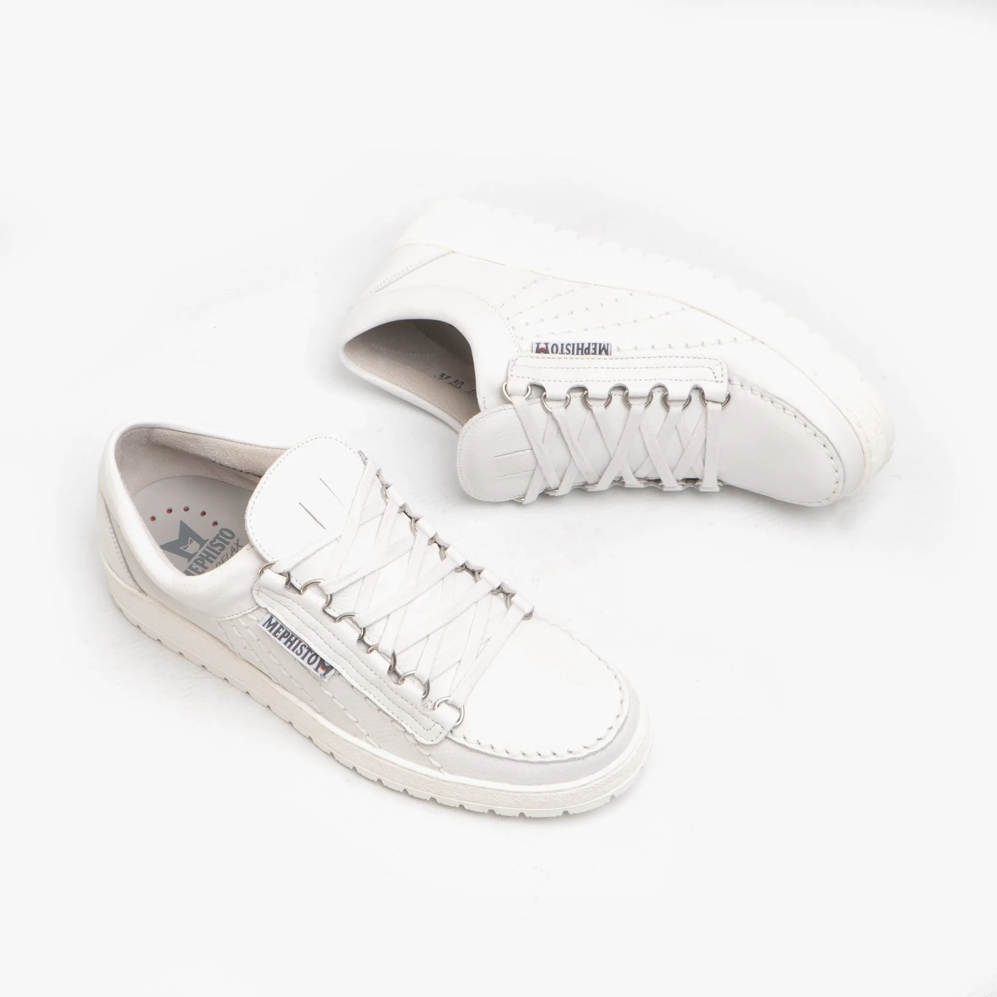 Mephisto RAINBOW Mens Leather Originals Trainers White