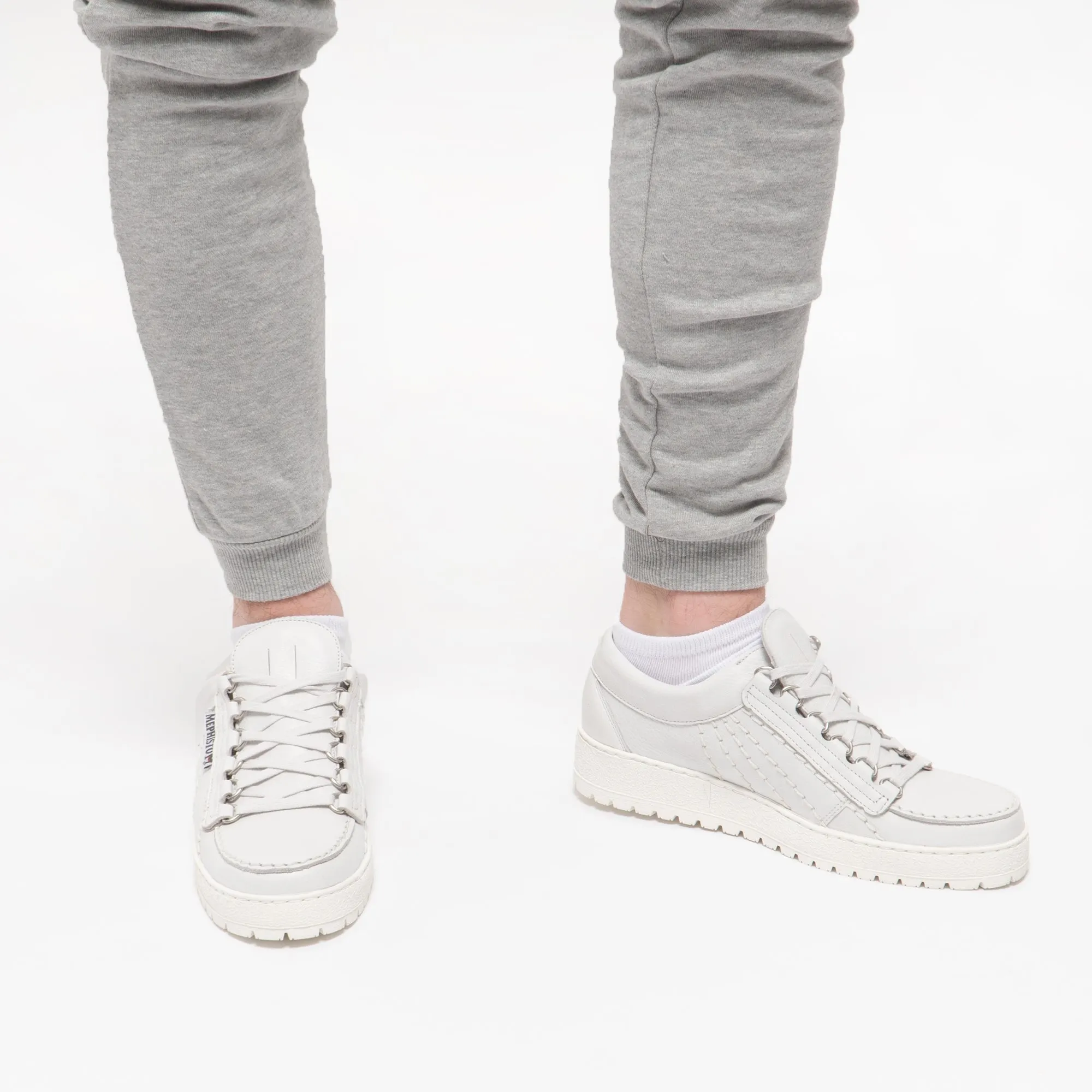 Mephisto RAINBOW Mens Leather Originals Trainers White