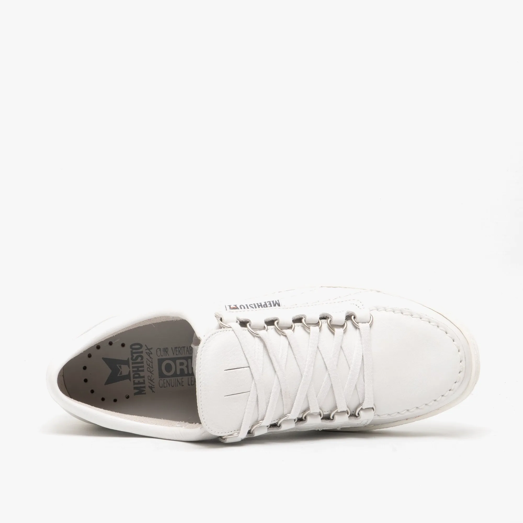 Mephisto RAINBOW Mens Leather Originals Trainers White