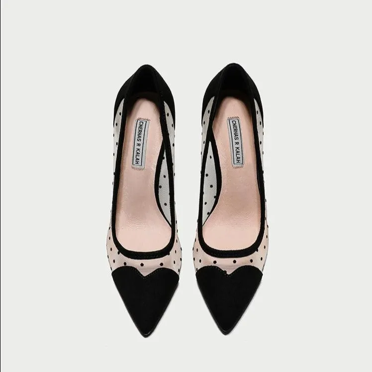 Mesh Polka Dot Pump
