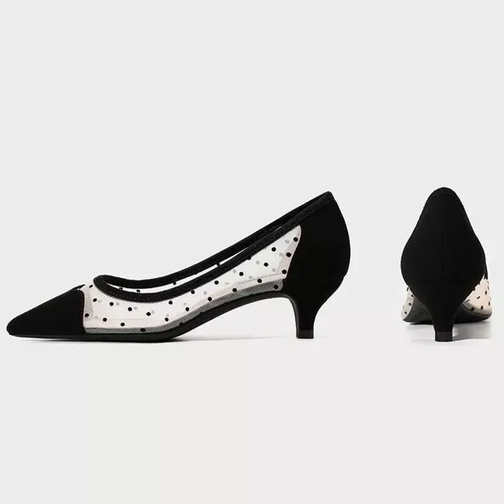 Mesh Polka Dot Pump