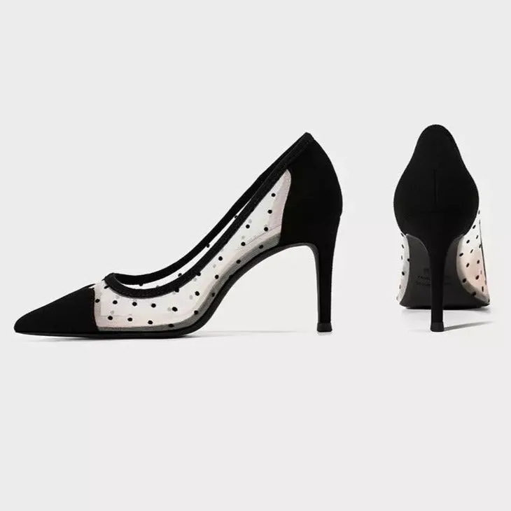 Mesh Polka Dot Pump