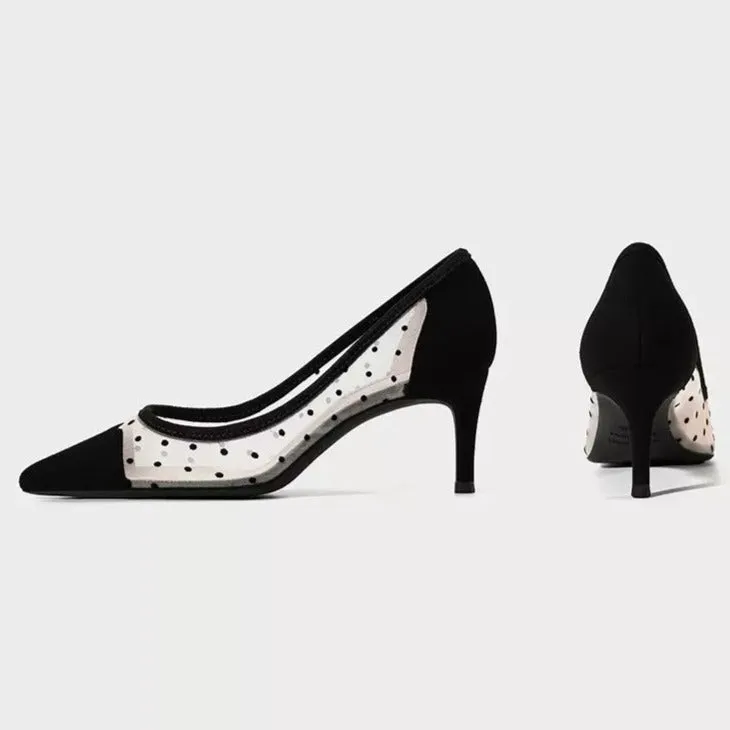 Mesh Polka Dot Pump