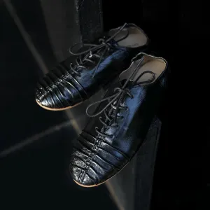 Metallic Textured Oxford Shoes