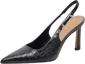 miss left Women Closed Pointy Toe Slingback Pumps Slim High Heels Slip Ons with Elastic Chain Strap Dressy Party Prom Date Shoes Size 4-16 US