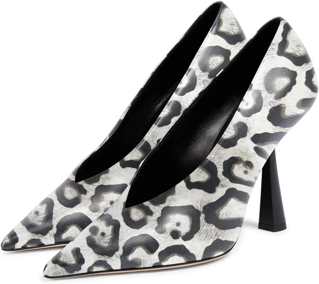 miss left Women's Classic V-Cut Closed Pointed Toe Pumps Slip On High Heel Elegant Daily Office Evening Dress Shoes Size 4-16 US