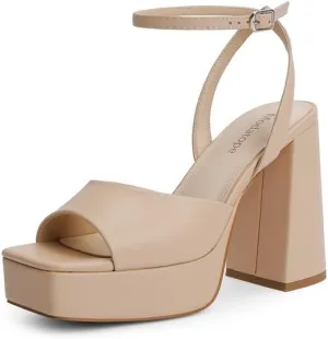 Modatope Platform Heels for Women Platform Sandals Womens Chunky Heel Open Toe Pumps Ankle Strap Womens Wedding Party Pumps Shoes