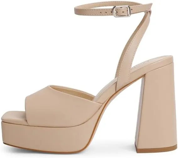 Modatope Platform Heels for Women Platform Sandals Womens Chunky Heel Open Toe Pumps Ankle Strap Womens Wedding Party Pumps Shoes