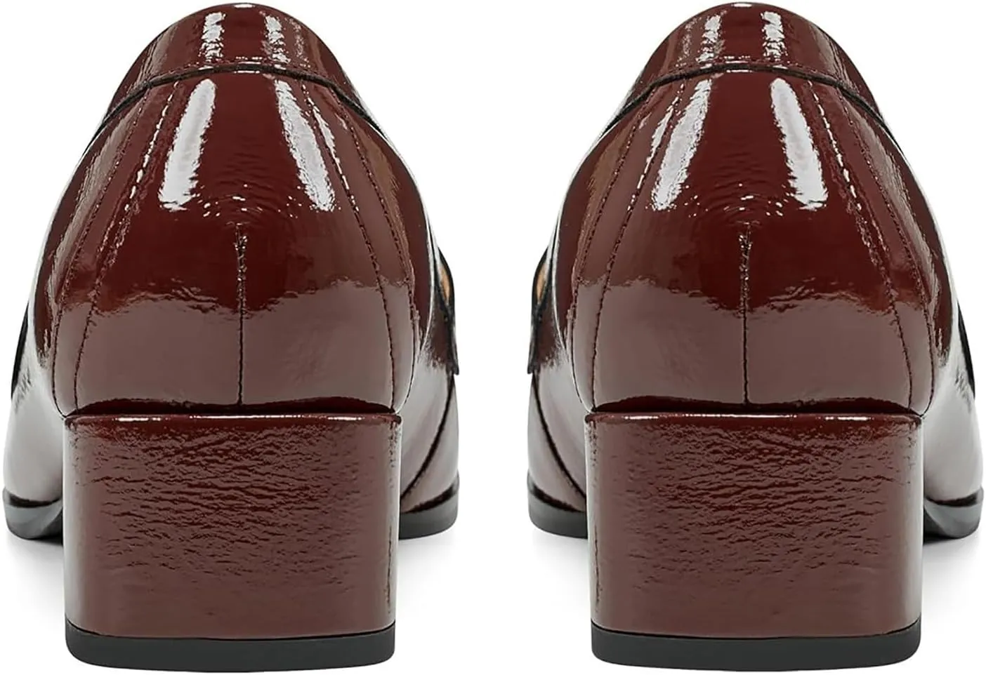 MOOMMO Women Chunky Block High Heel Pumps Square Toe Slip On Loafer Pumps Classic 3 inch High Thick Heel Penny Loafers Oxford Dress Shoes Office Ladies Business Formal Basic 4-11 M US