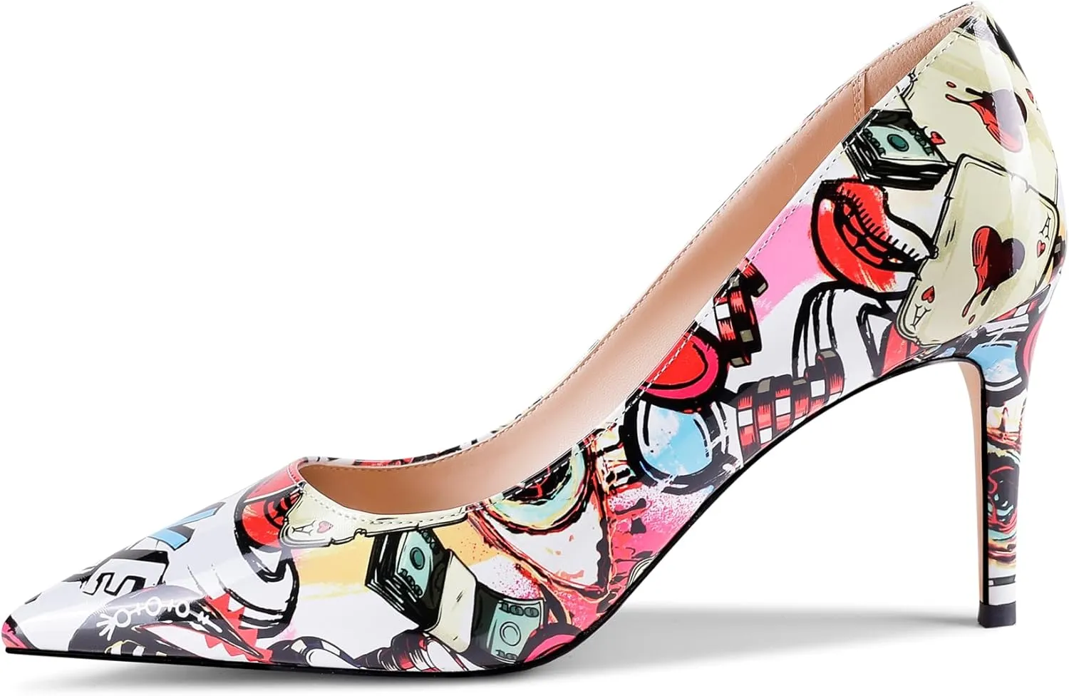 Multicolor Pumps for Women,Pointed-Toe High Heels Dress Wedding Office Pump Shoes