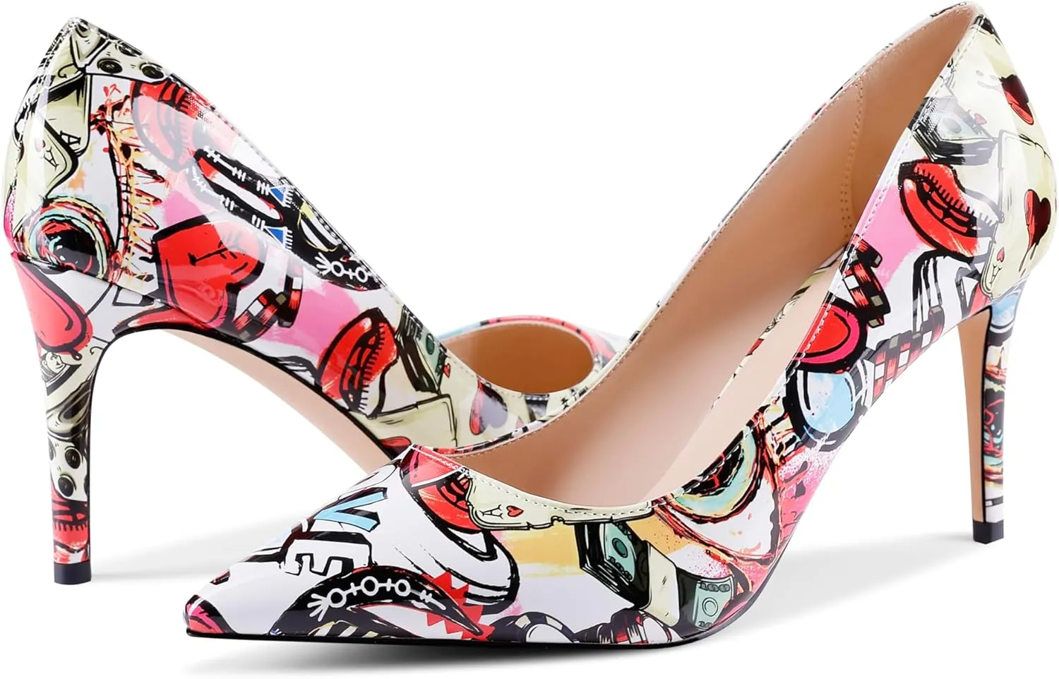 Multicolor Pumps for Women,Pointed-Toe High Heels Dress Wedding Office Pump Shoes