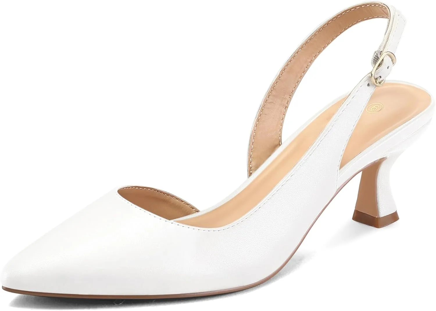 mysoft Women's Pumps Slingback Kitten Heels Pointed Toe Sexy Wedding Party Dress Pump Shoes