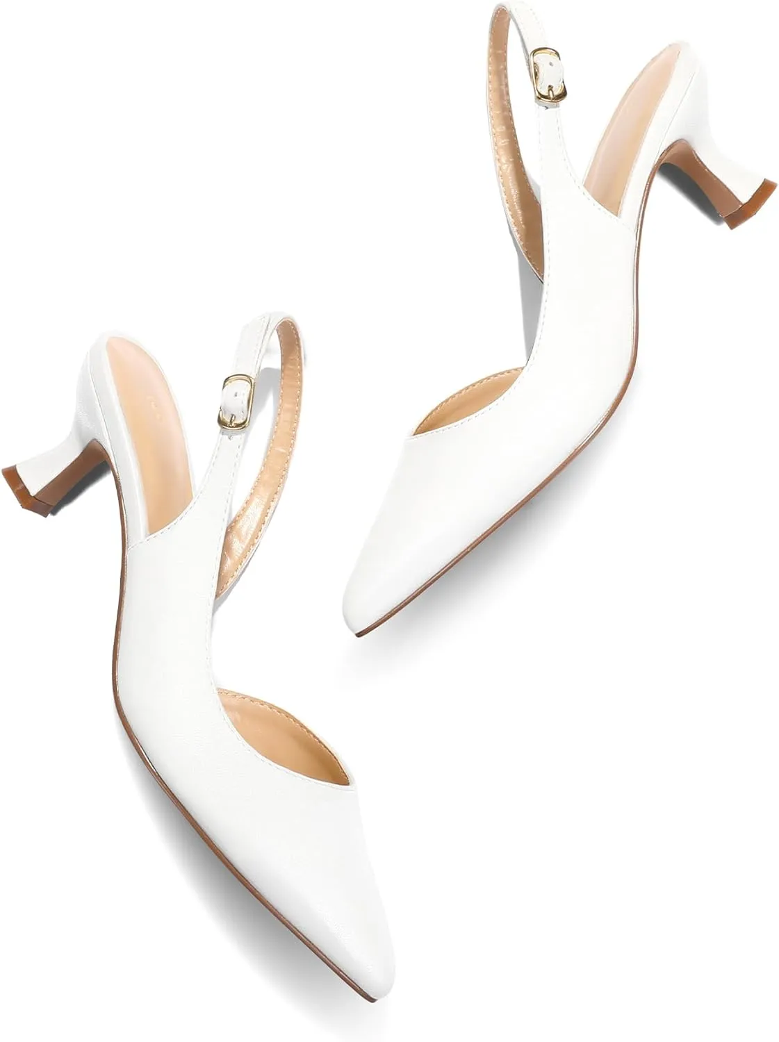 mysoft Women's Pumps Slingback Kitten Heels Pointed Toe Sexy Wedding Party Dress Pump Shoes