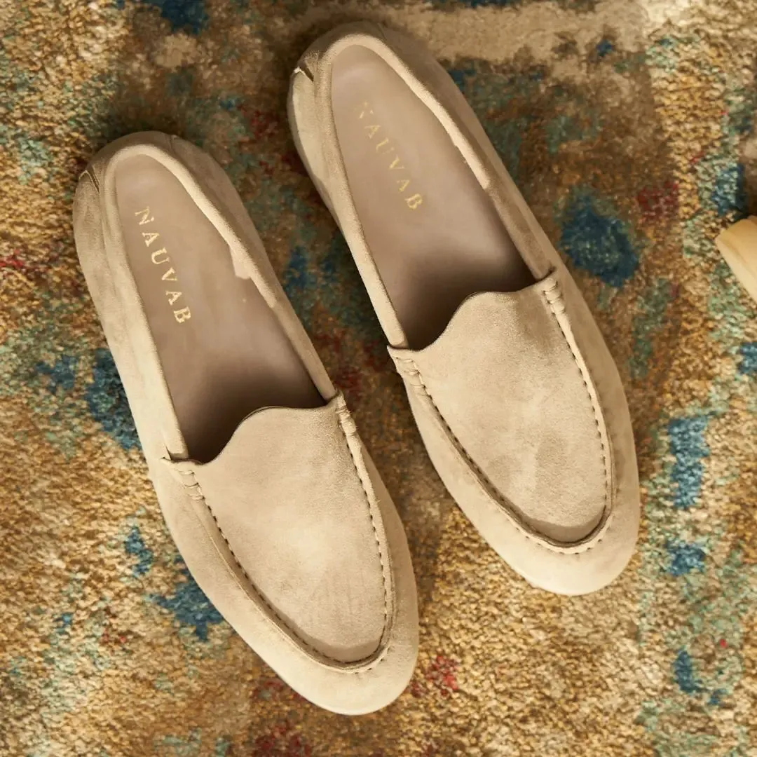 Nagra Loafer | Stone Suede