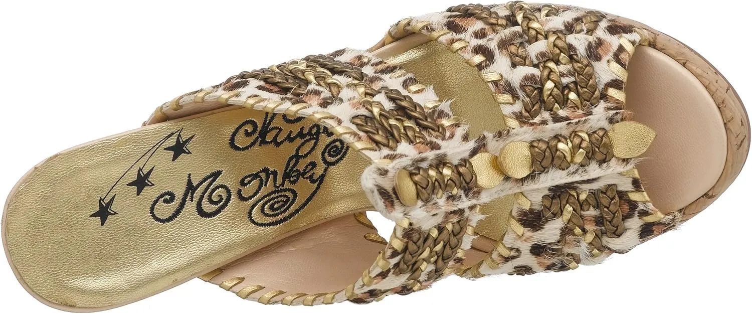 Naughty Monkey Women's Gold Card Cork Platform Sandal