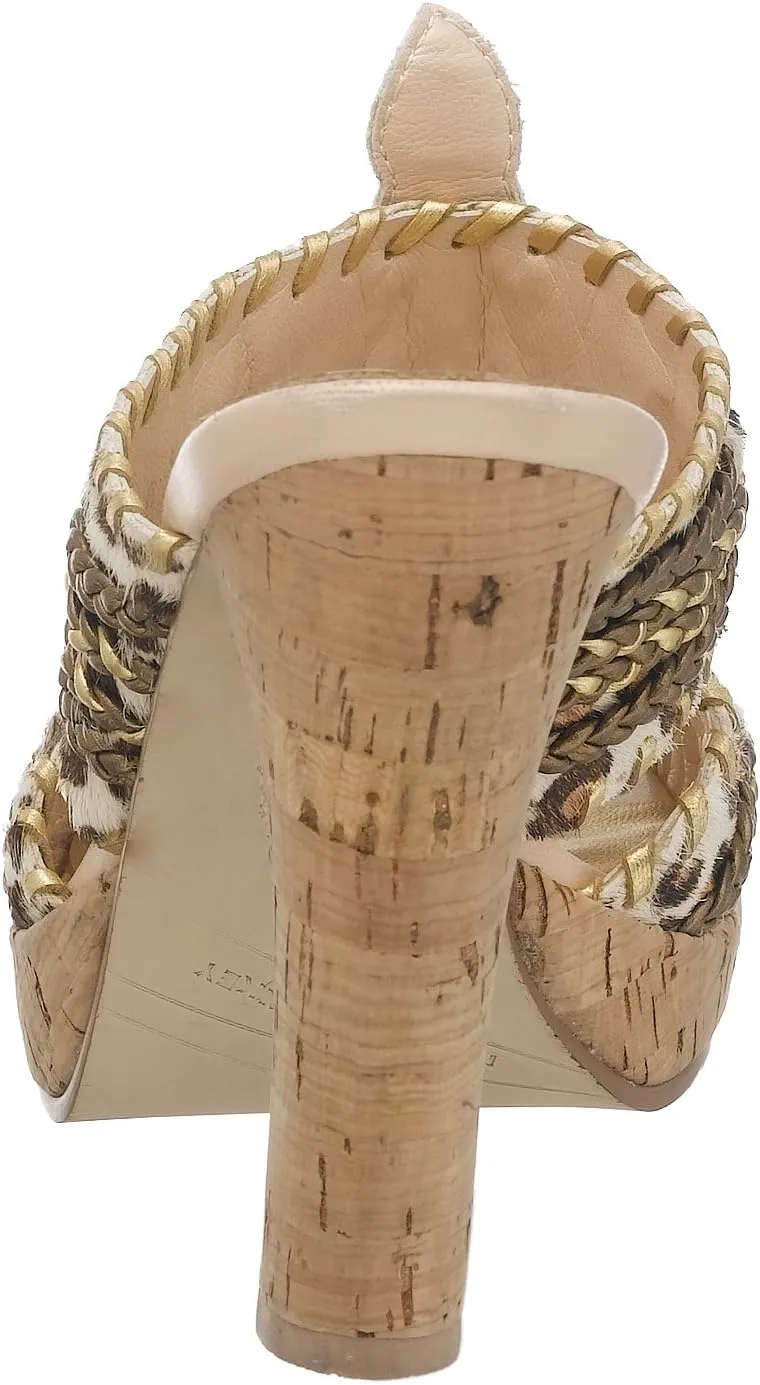 Naughty Monkey Women's Gold Card Cork Platform Sandal