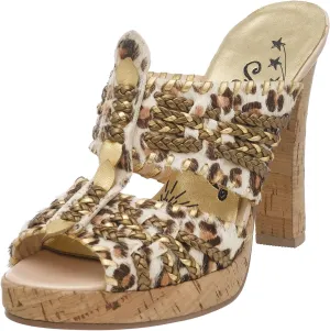 Naughty Monkey Women's Gold Card Cork Platform Sandal
