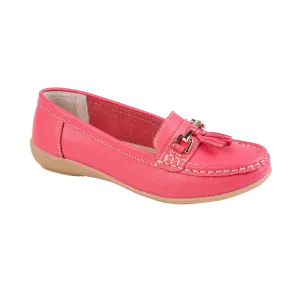 Nautical Leather Loafer Watermelon