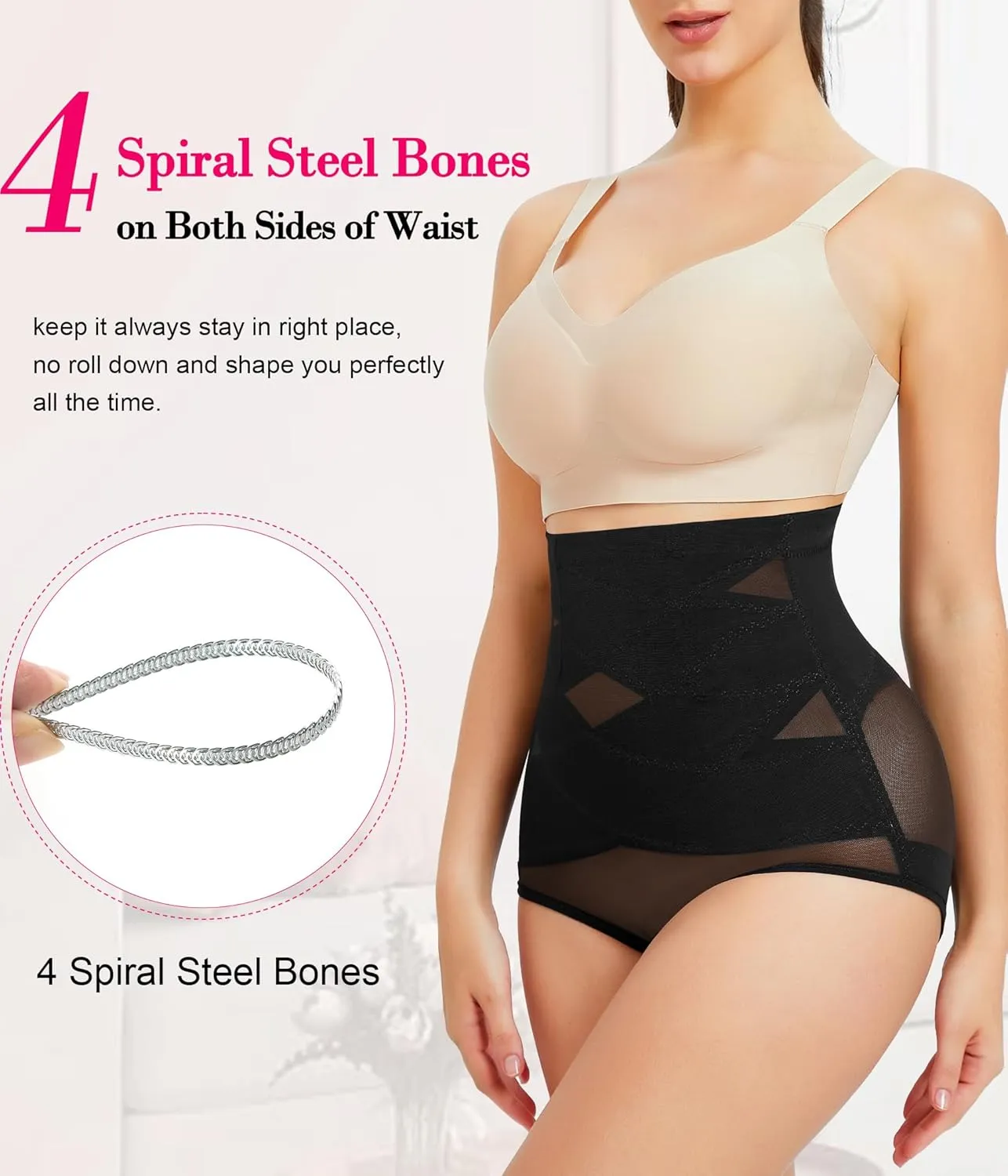 Nebility Womens' Tummy Control High Waist Trainer Body Shaper