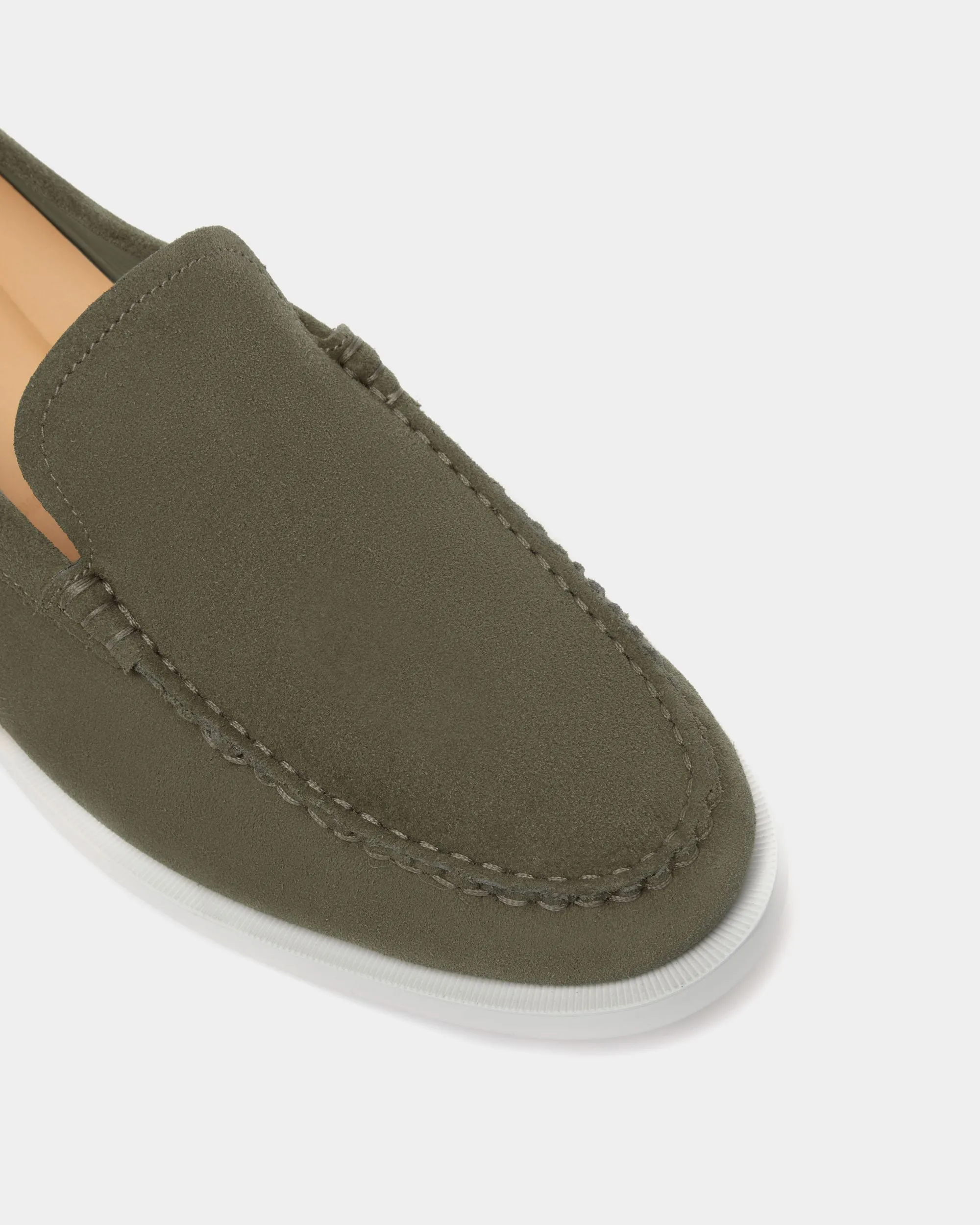 Nelson Loafer In Olive Green Suede