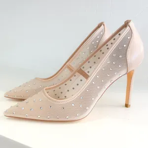 Neroli Nude Mesh Rhinestone Pump