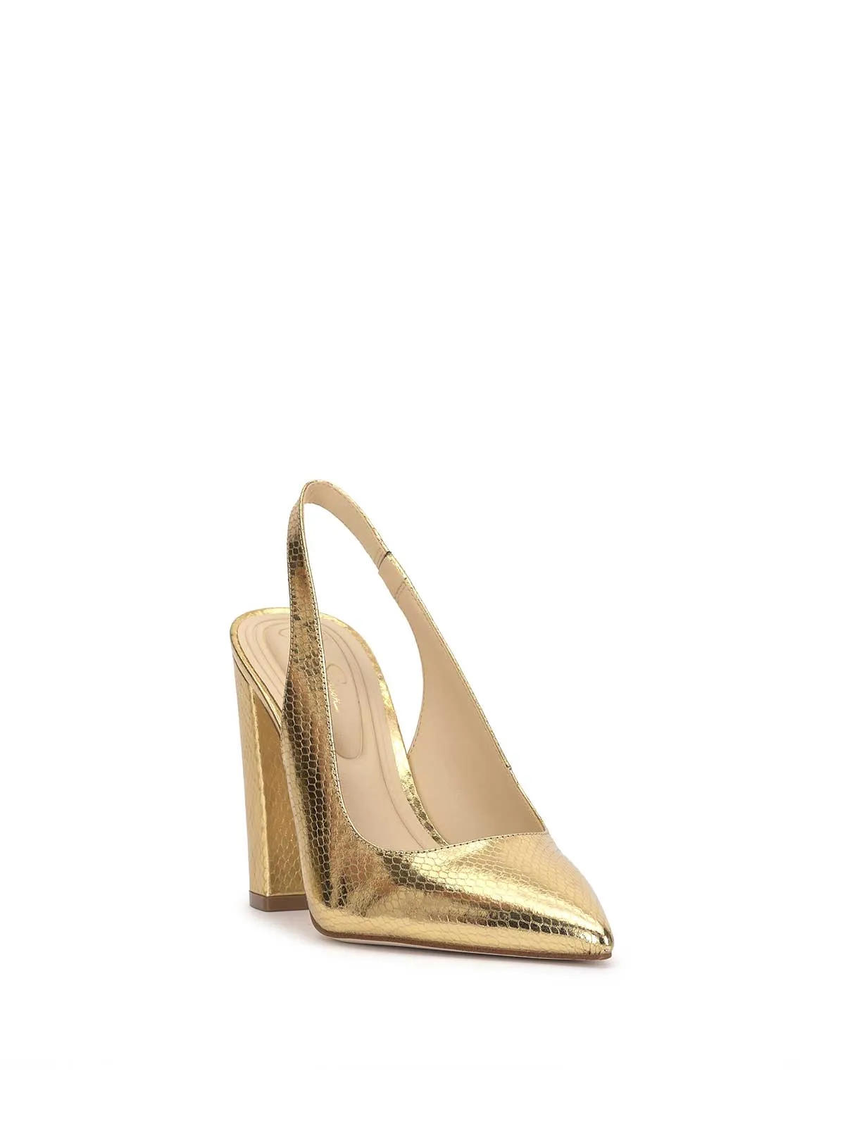 Noula Slingback Pointed Toe Pump in Gold