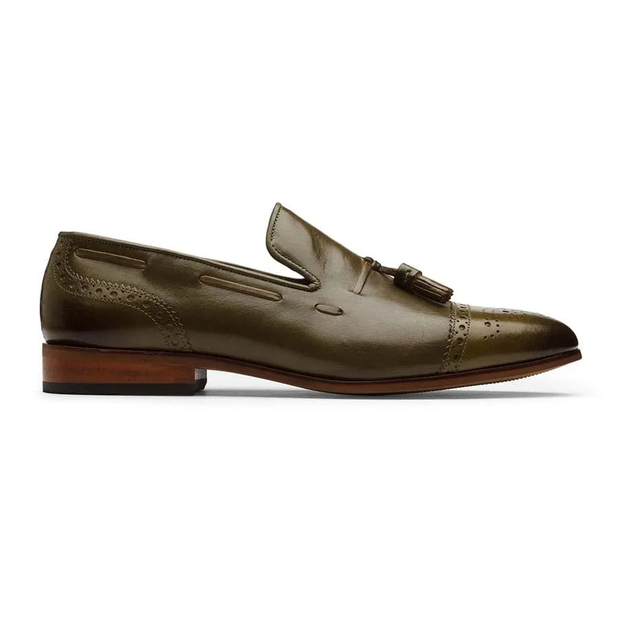 Olive Medallion Tassel Loafer