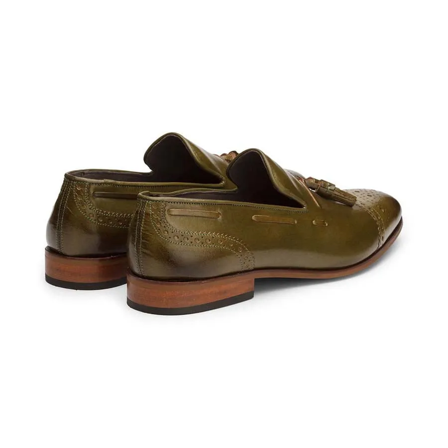 Olive Medallion Tassel Loafer