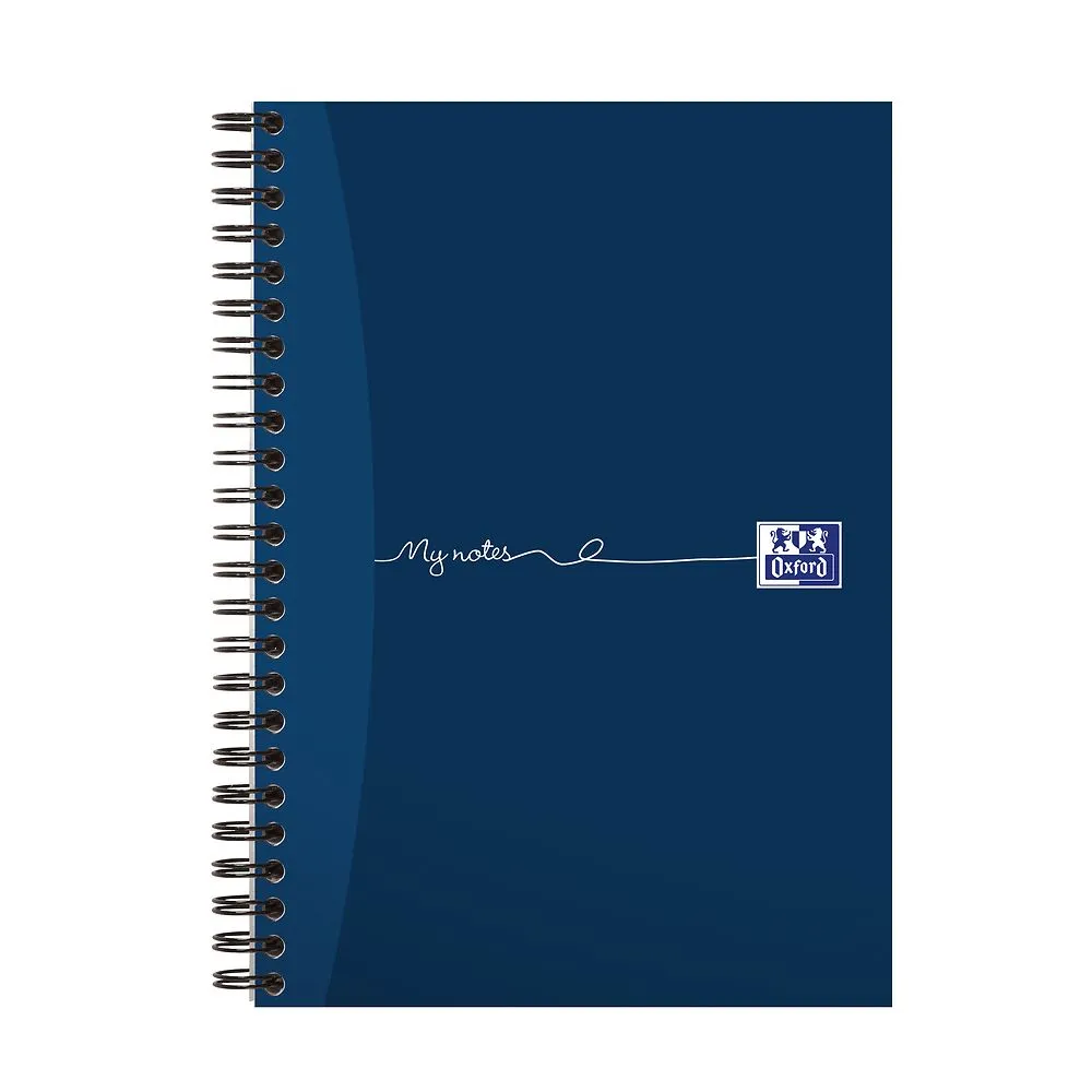 Oxford My Notes Navy Blue A5 Card Cover Wirebound Notebook, Ruled with 200 Pages