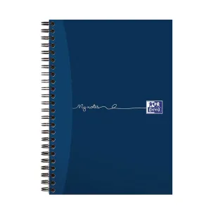 Oxford My Notes Navy Blue A5 Card Cover Wirebound Notebook, Ruled with 200 Pages